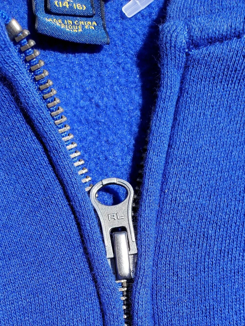 Ralph Lauren Blue & Navy Kids Hooded Zip Sweatshirt with Polo Logo